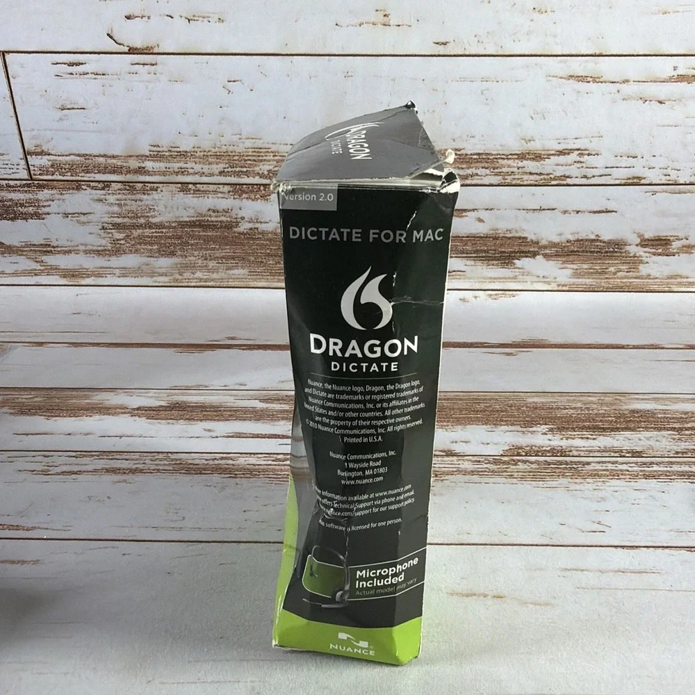 Nuance Dragon Dictate 2.0 – Mac OS X – Speech Recognition Software – w/ Key Used